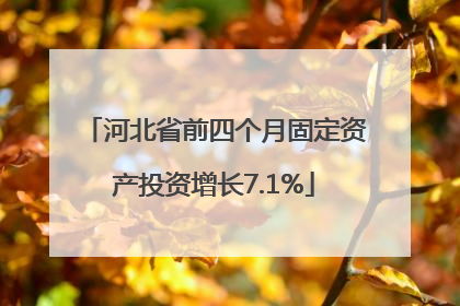 河北省前四个月固定资产投资增长7.1%