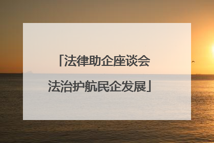 法律助企座谈会 法治护航民企发展