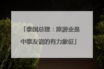 泰国总理：旅游业是中泰友谊的有力象征