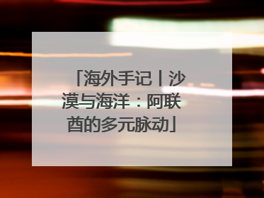 海外手记丨沙漠与海洋：阿联酋的多元脉动