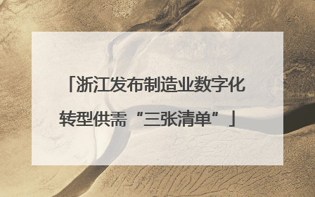 浙江发布制造业数字化转型供需“三张清单”