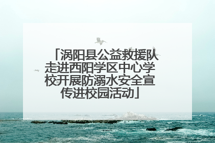 涡阳县公益救援队走进西阳学区中心学校开展防溺水安全宣传进校园活动