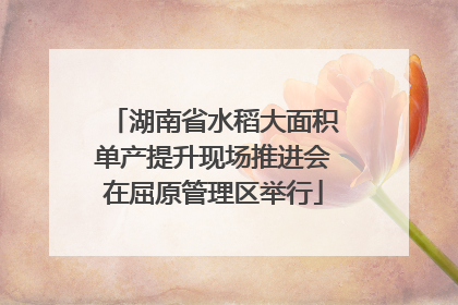 湖南省水稻大面积单产提升现场推进会在屈原管理区举行