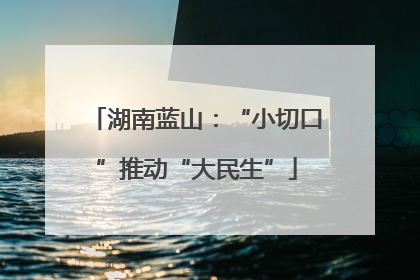 湖南蓝山：“小切口”推动“大民生”