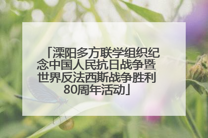 溧阳多方联学组织纪念中国人民抗日战争暨世界反法西斯战争胜利80周年活动