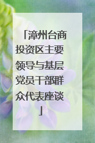 漳州台商投资区主要领导与基层党员干部群众代表座谈