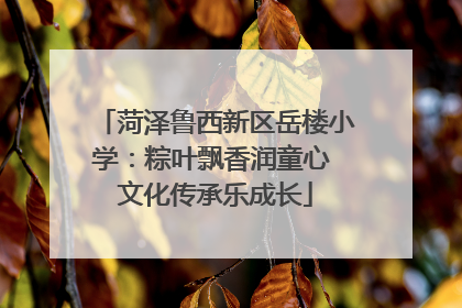 菏泽鲁西新区岳楼小学：粽叶飘香润童心 文化传承乐成长