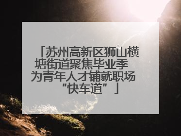 苏州高新区狮山横塘街道聚焦毕业季 为青年人才铺就职场“快车道”
