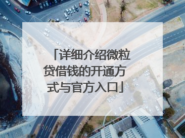 详细介绍微粒贷借钱的开通方式与官方入口