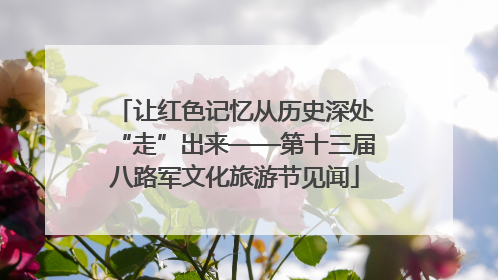 让红色记忆从历史深处“走”出来——第十三届八路军文化旅游节见闻