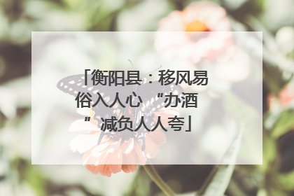 衡阳县：移风易俗入人心 “办酒”减负人人夸