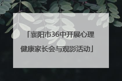 襄阳市36中开展心理健康家长会与观影活动