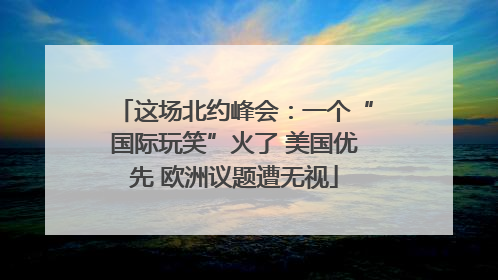 这场北约峰会：一个“国际玩笑”火了 美国优先 欧洲议题遭无视