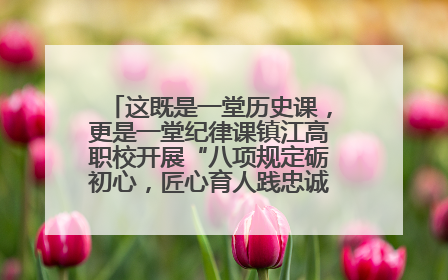 这既是一堂历史课，更是一堂纪律课镇江高职校开展“八项规定砺初心，匠心育人践忠诚”主题党日活动