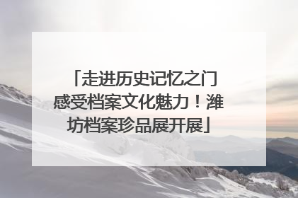 走进历史记忆之门 感受档案文化魅力！潍坊档案珍品展开展