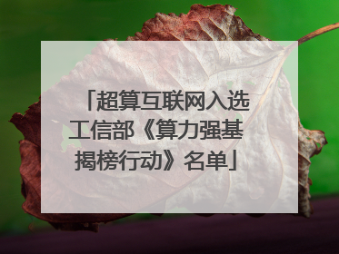 超算互联网入选工信部《算力强基揭榜行动》名单