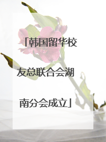 韩国留华校友总联合会湖南分会成立