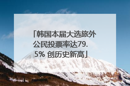 韩国本届大选旅外公民投票率达79.5% 创历史新高