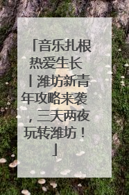 音乐扎根 热爱生长丨潍坊新青年攻略来袭，三天两夜玩转潍坊！
