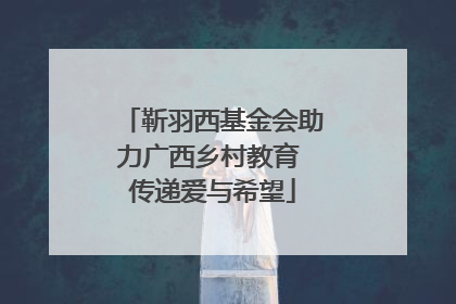 靳羽西基金会助力广西乡村教育 传递爱与希望