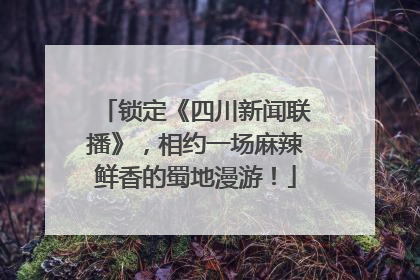 锁定《四川新闻联播》，相约一场麻辣鲜香的蜀地漫游！