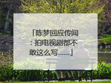 陈梦回应传闻：拍电视剧都不敢这么写……