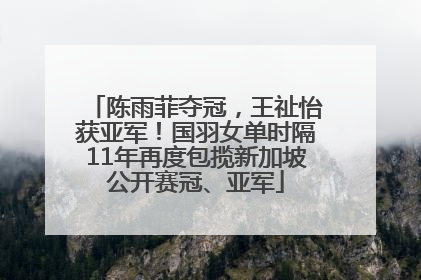 陈雨菲夺冠，王祉怡获亚军！国羽女单时隔11年再度包揽新加坡公开赛冠、亚军