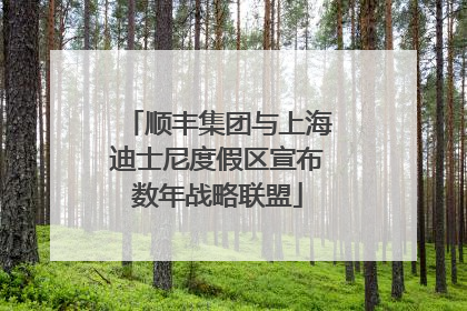 顺丰集团与上海迪士尼度假区宣布数年战略联盟
