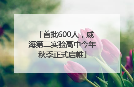首批600人，威海第二实验高中今年秋季正式启帷