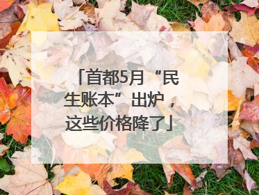 首都5月“民生账本”出炉，这些价格降了