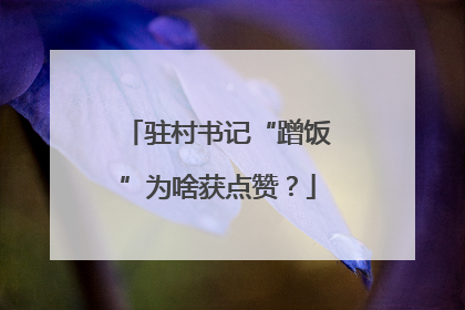 驻村书记“蹭饭”为啥获点赞？