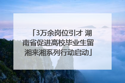 3万余岗位引才 湖南省促进高校毕业生留湘来湘系列行动启动