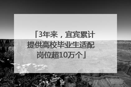 3年来，宜宾累计提供高校毕业生适配岗位超10万个
