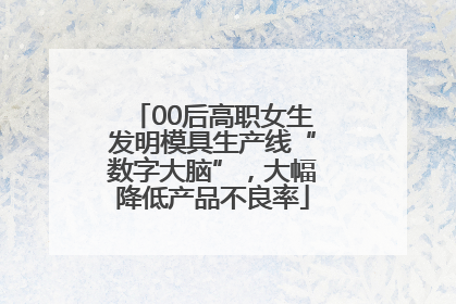 00后高职女生发明模具生产线“数字大脑”，大幅降低产品不良率