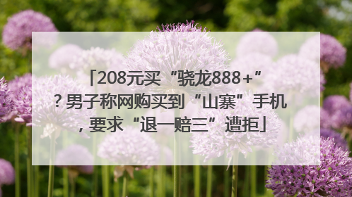 208元买“骁龙888+”？男子称网购买到“山寨”手机，要求“退一赔三”遭拒