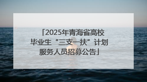 2025年青海省高校毕业生“三支一扶”计划服务人员招募公告