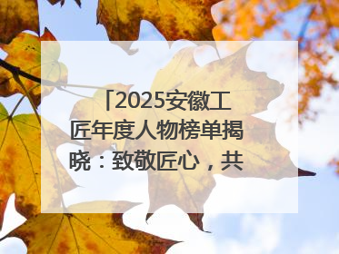 2025安徽工匠年度人物榜单揭晓：致敬匠心，共谱创新华章