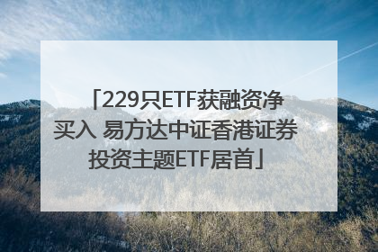 229只ETF获融资净买入 易方达中证香港证券投资主题ETF居首