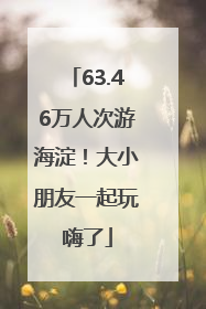 63.46万人次游海淀！大小朋友一起玩嗨了
