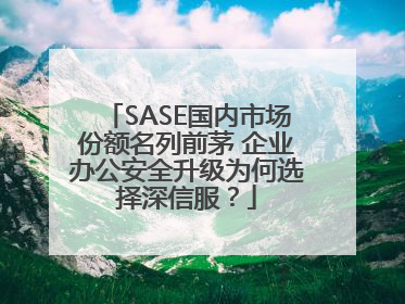 SASE国内市场份额名列前茅 企业办公安全升级为何选择深信服？